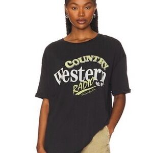 The Laundry Room, Black 'Country Western Radio' Oversize Graphic Tee